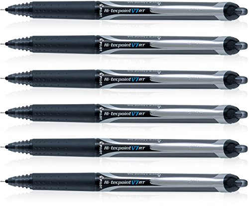 Pilot 019597 Hi-TecPoint V7 RT Pen (Black - Pack of 6)