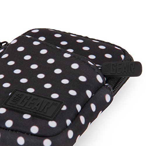 Usa Gear Compact Digital Camera Case Sleeve - Compatible With Nikon Coolpix W300, S6900, A10, S3700, S4300 And More Point And Shoot Cameras - Padded Neoprene, Accessory Pocket, Belt Loop (Polka Dot) #TOP3
