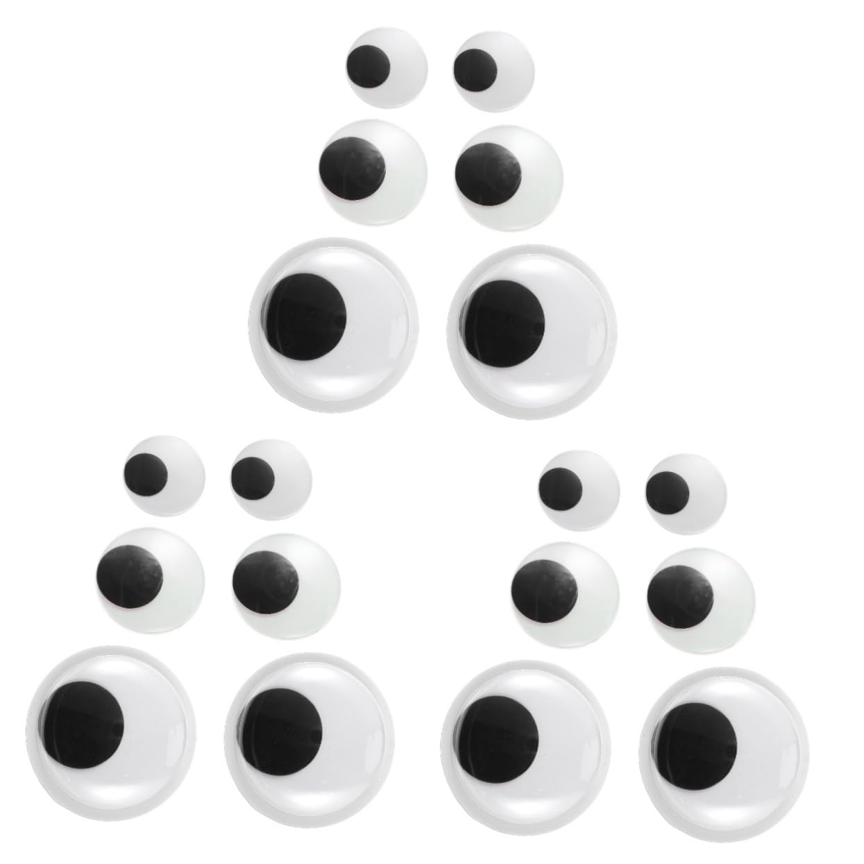 NUOBESTY 3 Series Ojos Y Negros Muñecos Toys Jueguetes Adhesivo Ojos De Juguete Falso Pestañas Máscara Ojos Artesanales De Bricolaje Mover Los Ojos Saltones El Plastico 6 Piezas X 3