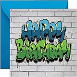 Coole Geburtstagskarte für Jungs Jungen Junge Glückwunschkarte HipHop Rap Graffiti Hip-Hop Kinder Teenager 8 9 10 12 Jahre alt Kinder Geburtstag Gamer lustige (Graffiti)