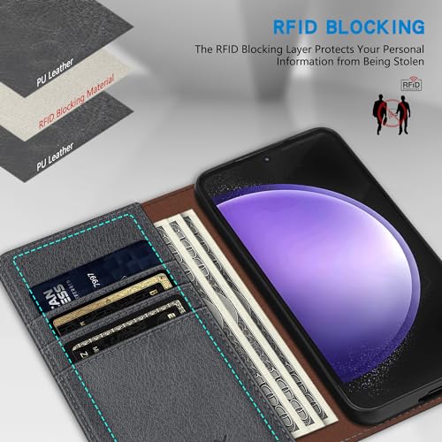 Image of ZZXX for Galaxy S23 FE Wallet Case Strong Magnetic 6.4 inch,Grey