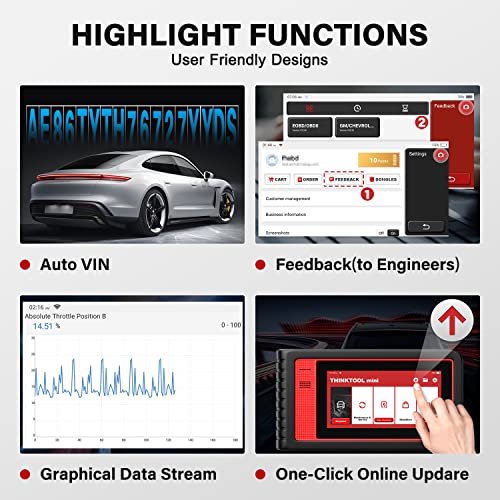 Thinktool Mini Obd2 Car Diagnostic Scanner Bluetooth, All Systems Check Engine Abs Airbag Scan Tool, 28+ Maintenance Services, Abs Bleed/ Oil Light/ Epb/ Battery Registration, Wifi Update… #TOP4