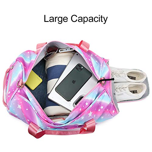 Duffle Bag for Grils Sport Gym Bag Weekender Carry On Workout Duffel Overnight Shoulder Bag with Shoe Compartment… - Image 5