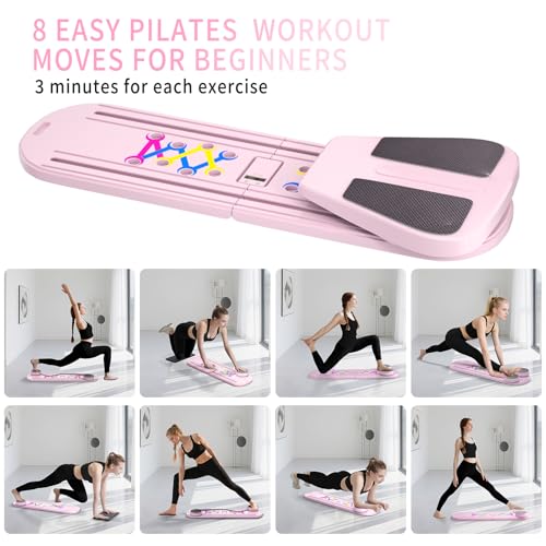 Pilates Board, Foldable Pilates Reformer Set for Home Workout with Timer - image 3