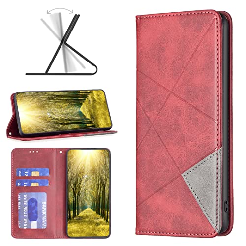 QiongniAN Compatible con Nokia C1 Plus Funda,Compatible con Nokia C1 Plus Funda Protectora de Cuero PU para teléfono móvil Red