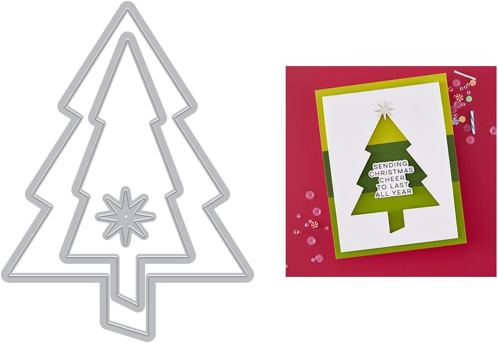 Spellbinders DF258 Hero Arts Festive Tree Die Etched Dies from The Very Merry Collection