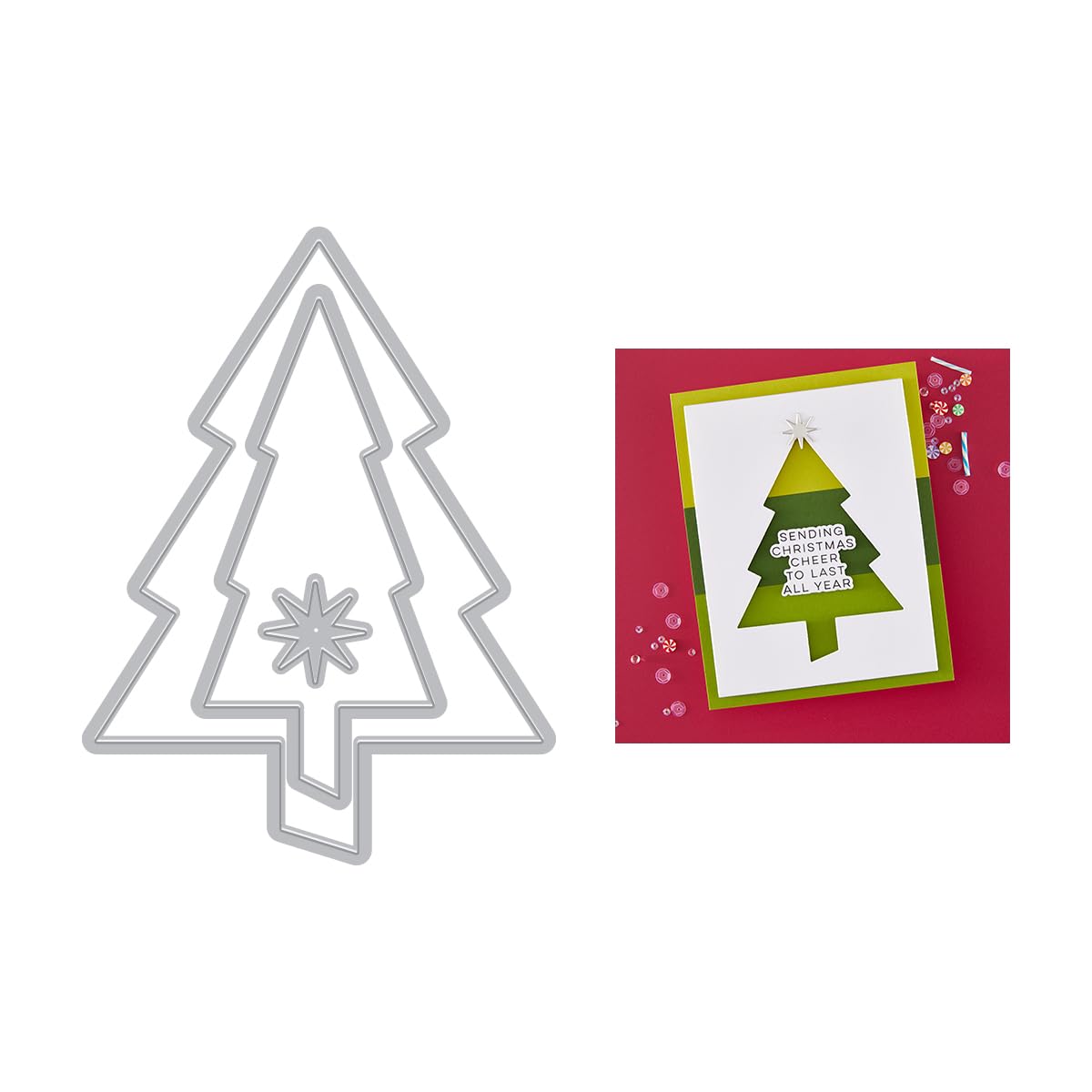 Hero Arts Festive Tree Die Etched Dies from The Very Merry Collection