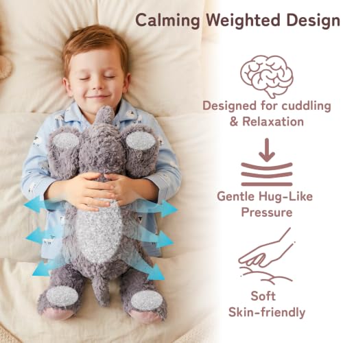 Image of Niuniu Daddy Weighted Stuffed Animal, 20 in 3.3 lbs, Elephant Calming Plush | Heavy sensory lap pad, lying body pillow for sleeping, machine wash, huggable plushies, soothing gift for kids and adults