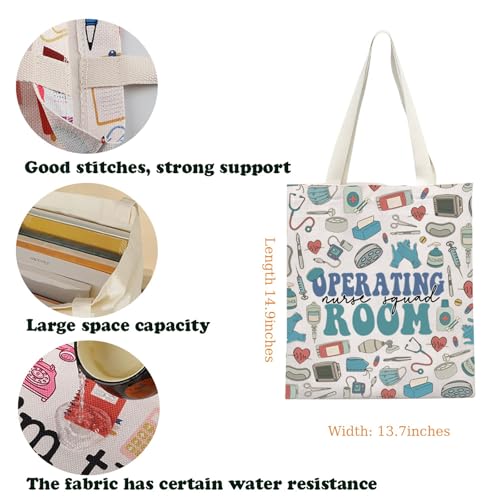 KUIYAI OR Nurse Appreciation Tote Bag Surgical Nurse Gift Medical Team NurseLife Gift Operating Room Nursing Squad Canvas Bag2