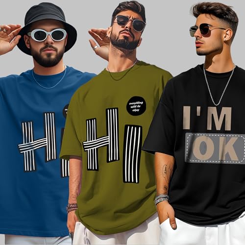 Image of AUSK Oversized T-Shirts || Printed Loose Fit Half Sleeve Tshirt for Mens