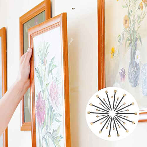 Image of 50pcs Picture Hanging Nails Sturdy Hardware Nails Picture Hanger Nails Hooks Posters Wall Pins for Woodworking and Hanging Picture Photo Frames Indoor Outdoor