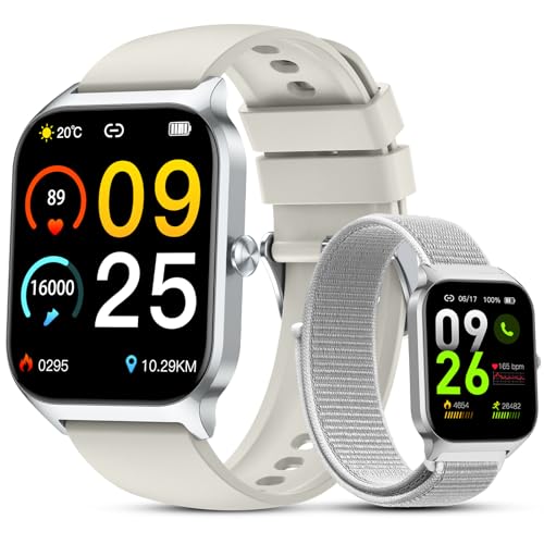 Listado de smartwatch con android wear los 10 mejores. 47 HUSEYTA Reloj Inteligente Hombre Mujer con Llamadas Bluetooth, Smartwatch 1.83' IPX8, Pulsera Actividad con Pulsómetro, Sueño, Compatible iPhone Android Gris(2 Correas: Silicona...