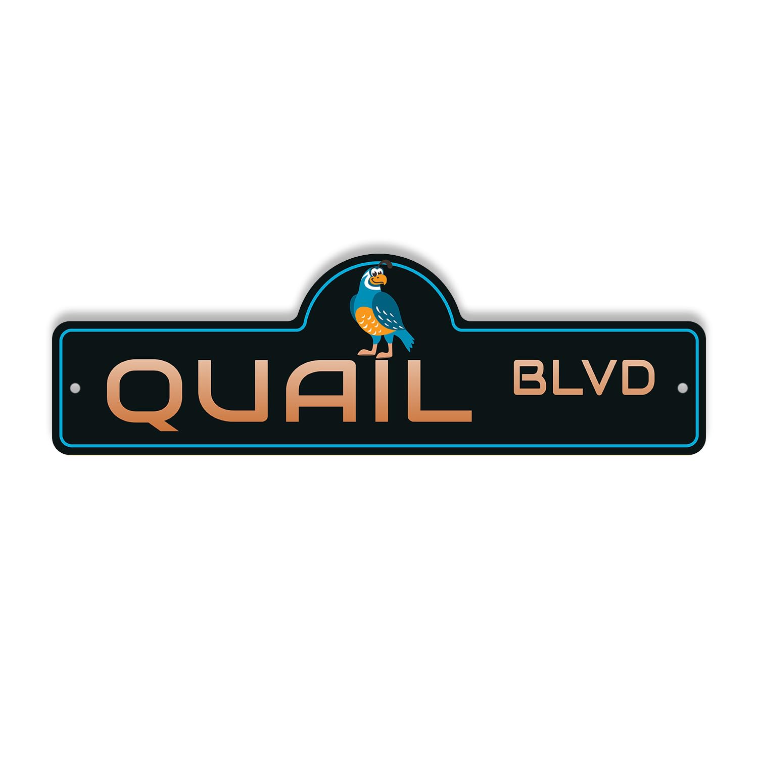 Quail Plastic Street Sign - 6 Inch X 18 Inch Gift Bird Wildlife Nature Cute Small Rustic Decor Outdoors Farm Hunting Game