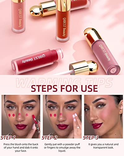 Velvet Liquid Blush, Soft Face Makeup Cream Blush, Cheek Beauty Blush For Natural Skin Tint, Long Lasting & Smooth Creamy Formula Blush Smudge Proof, Natural-Looking Waterproof Liquid Blush - 01 #TOP5