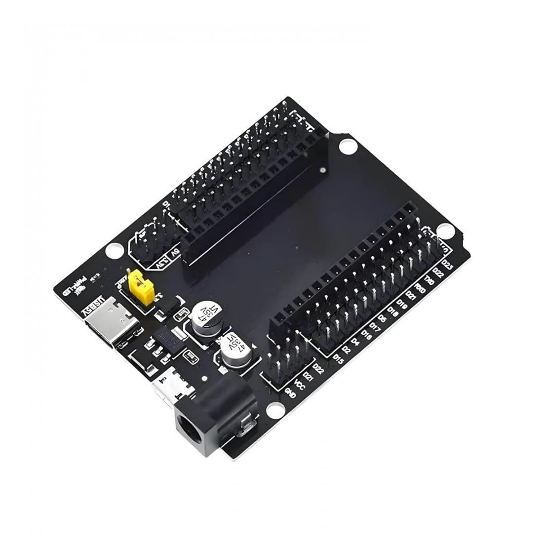 TekBud ESP32 30-Pin Expansion Board Development Shield with Type-C and Micro USB – GPIO Breakout Board for ESP-32 and ESP-32S