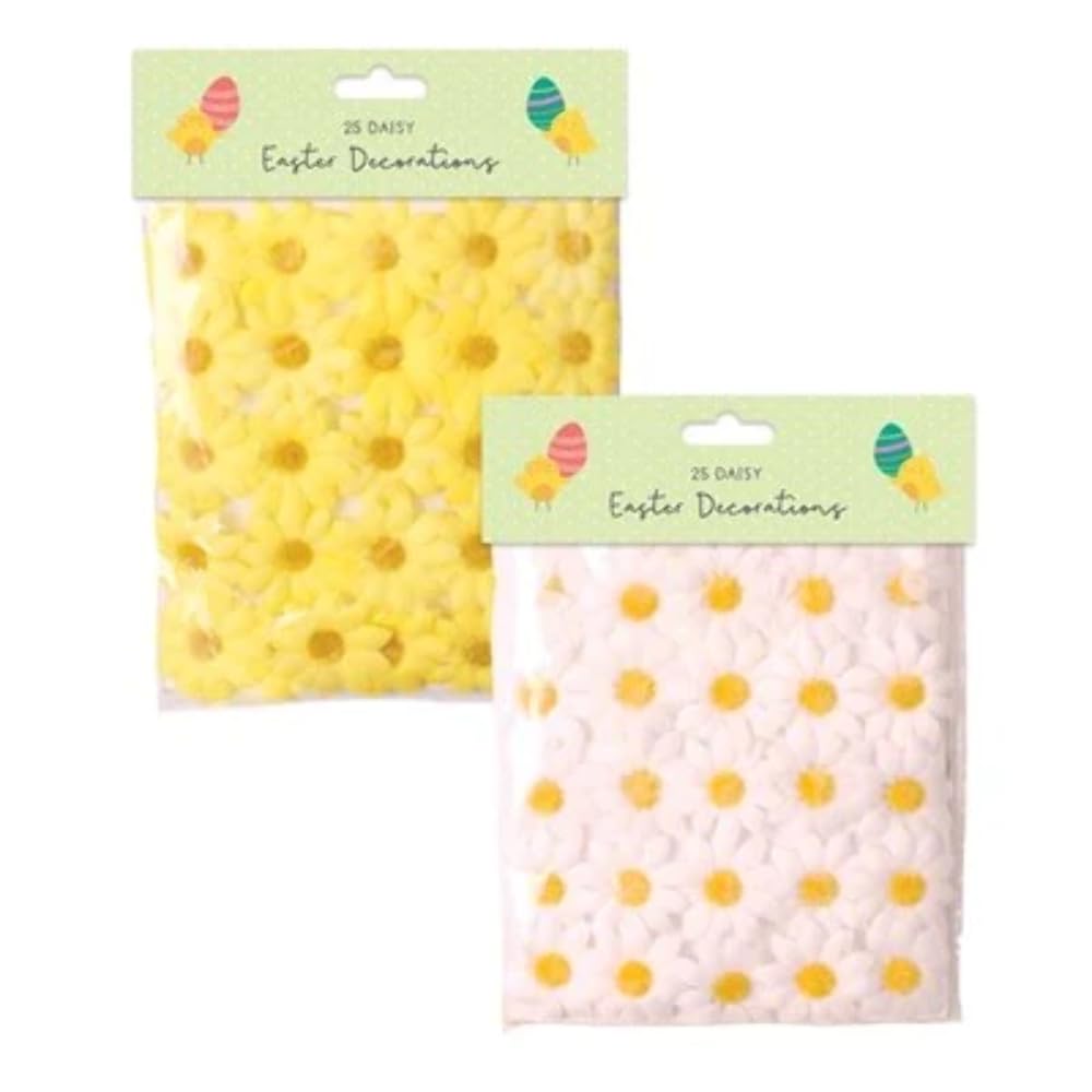 Tallon International White Easter Decorations, Bonnet Arts And Crafts, Egg Hunt - 25 Craft Daisies