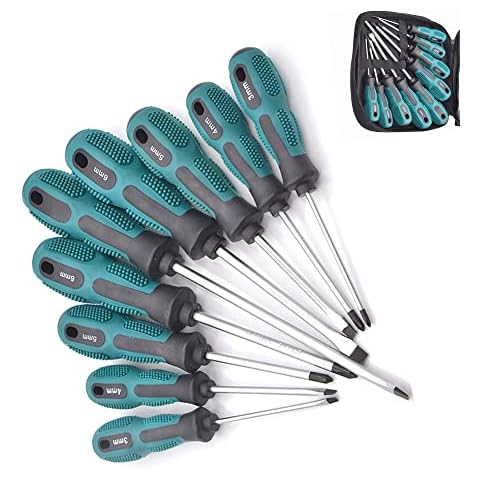 Screwdriver Set 9pcs Heavy Duty Magnetic Screwdriver Tool Set for DIY Hand Tools with Flat and Cross Heads Cover