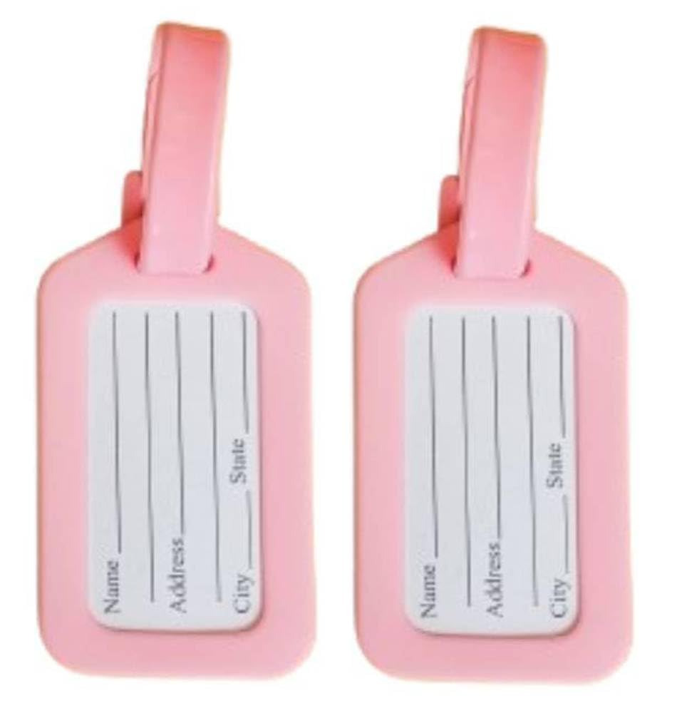 Luggage Tags with Strap (Pastel Pink Colour, Pack of 2) - for Travel Suitcases, School Bags for Easily Identification of Bags-picture-29