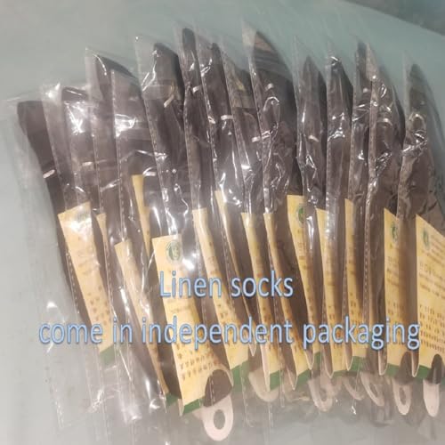 GAUDIE Men's breathable ultra-thin organic linen socks, set of 5 (US, Numeric, 9, 11, Regular, Regular, Beige)4