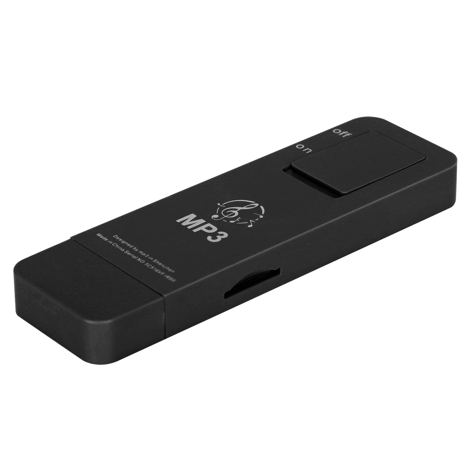 PUSOKEI Lettore Musicale, Chiavetta USB MP3 con Auricolari da 3,5 Mm/1,4 Pollici, Lettore MP3 con Cordino, Espandibile Fino a 32 GB(Nero)