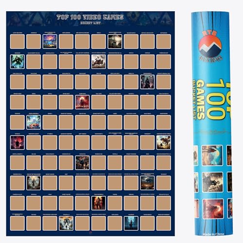 Must Play 100 Video Games Bucket List Scratch Off Poster
