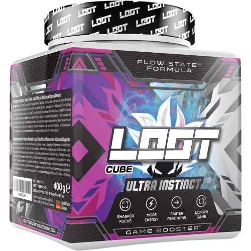 LOOT® - Premium Game Booster mit der Flow-State® Formel | 50 Servings (400g) mit Koffein | 20 hochdosierte Inhaltsstoffe | Unique Design | Konzentration Ausdauer Reaktionsfähigkeit | Ultra Instinct® Cover