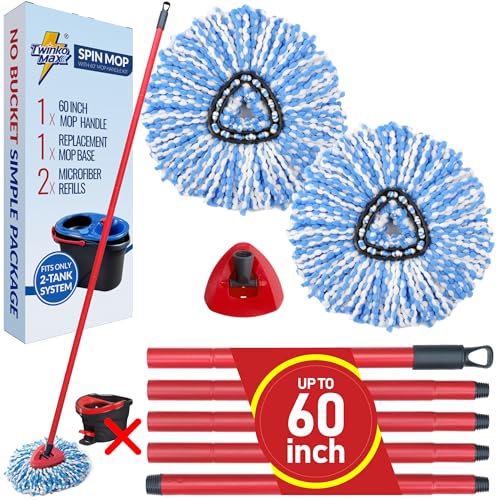 Eyliden Twist Mop Refills Kit Hand Release Dry Wet Mops Hardwood Tile
