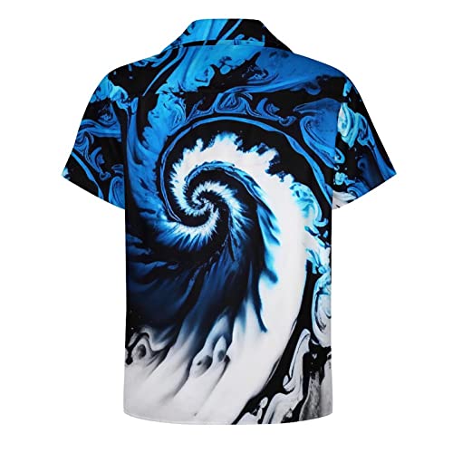 Trippy Mysterious Tie Dye Vortex 3D Graphic Short Sleeved Shirt Button Shirt4
