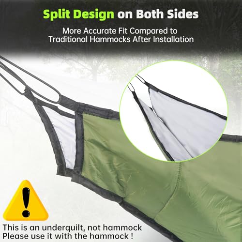 Image of Hammock Underquilt for Camping - Full Length Orange Lightweight Warm Quilt for 3-4 Seasons (41-68F) - Soft & Durable for Hiking, Backpacking, Beach, Travel - Holds Up to 500lbs