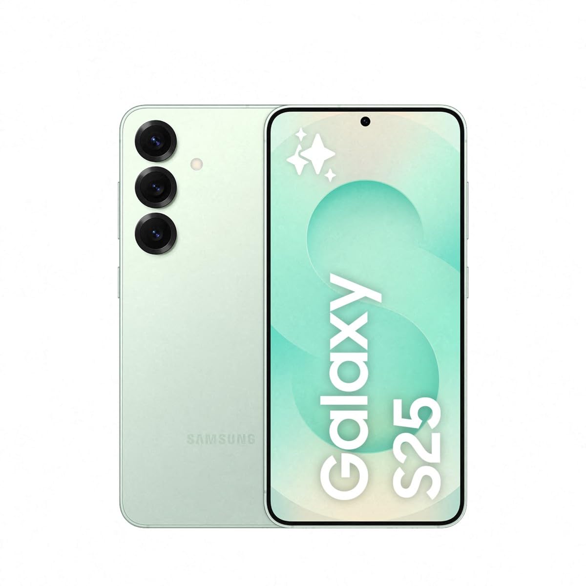 Samsung Galaxy S25 128GB Teléfono Móvil con IA, Galaxy AI, 12GB RAM, Cámara 50MP, Dual SIM, IP68, Garantía del Fabricante 3 Años + 1 Año Extra, Color Menta (Versión Española)