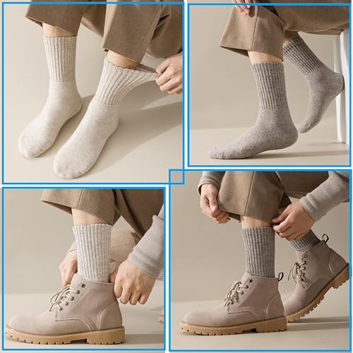Image of MAGIARTE Women and Mens Merino Wool Socks Christmas Gift Pack Winter Heavy Thick Cushioned Warm Cozy Crew Socks 2 Pack
