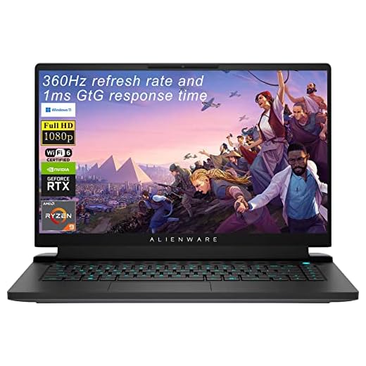 Newest Alienware m15 R5 15.6" 360Hz 1ms FHD Gaming Laptop, AMD Ryzen 9 5900HX (8 cores), GeForce RTX 3070, 64GB RAM, 1TB PCIe SSD, HDMI, WiFi 6, RGB Keyboard, Win 11 Home, Dark Side of The Moon