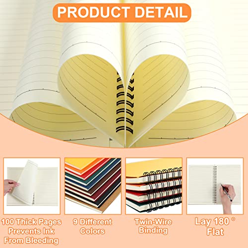 Image of Yahenda 72 Pcs Spiral Notebooks,1 Subject,Wide Ruled, Multi Color