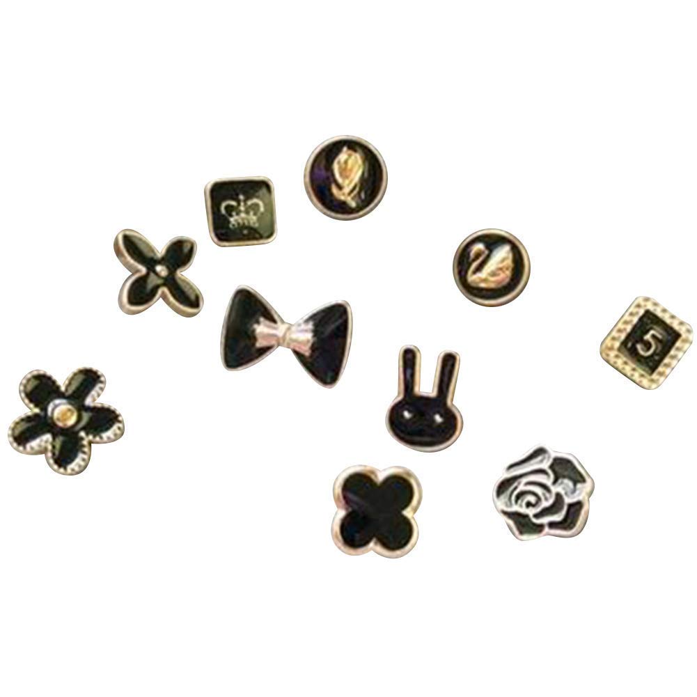 ausuky 10 Pieces Clothing Decorative Brooch Anti-light Leaking Fixed Button Workplace Lady Prevents Accidental Exposure (3#)