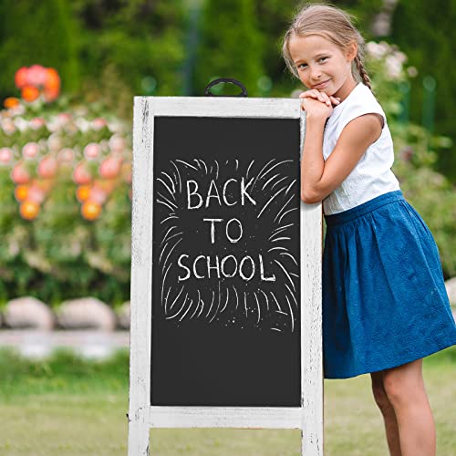 2 Pack A Frame Chalkboard Sign 40 X 20 Inch Free Standing Chalkboard Easel Wooden Sandwich Sidewalk Sign Outdoor Restaurant Menu Blackboard For Decorative Wedding Business Signage (Rustic White) #TOP2
