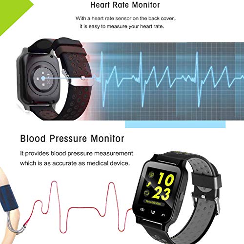 Smart Watch Fitness Tracker with Heart Rate Blood Pressure Monitor for Men Women Kid Outdoor Sport Watch with Pedometer Activity GPS Tracker Calorie Sync Phone Prime Summer Holiday Travel Gifts