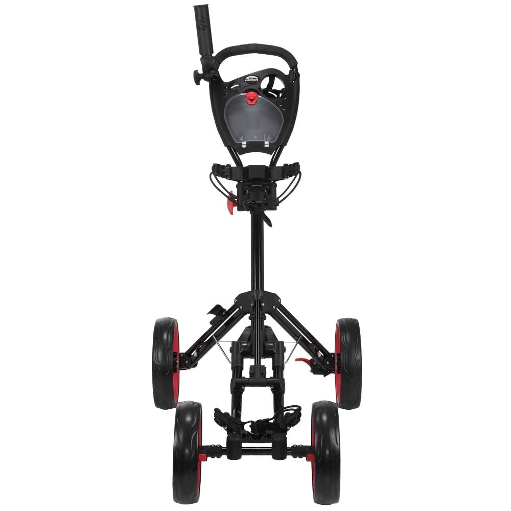 Golf Quad Carrito DE Golf Plegable DE 4 Ruedas Negro/Rojo