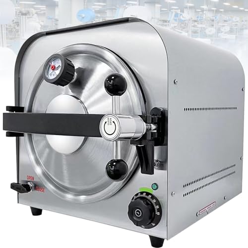 Autoklaw sterylizator parowy 18 l, stal nierdzewna z cyfrowym wyświetlaczem LED i ochroną przed przegrzaniem, podwójna temperatura 121°C/134°C, do tatuażu i salonu piękności