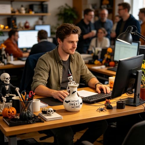 Florero con forma de calavera para decorar la biblioteca de tu apartamento 4