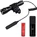 Price comparison product image WindFire Tactical Flashlight Xm-l T6 LED 1000 lm 1 Mode Hunting Light Torch with Pressure Switch and 45 Degree Side Picatinny Mount Rail Offset Ring Side Mount (Battery and Charger Included)