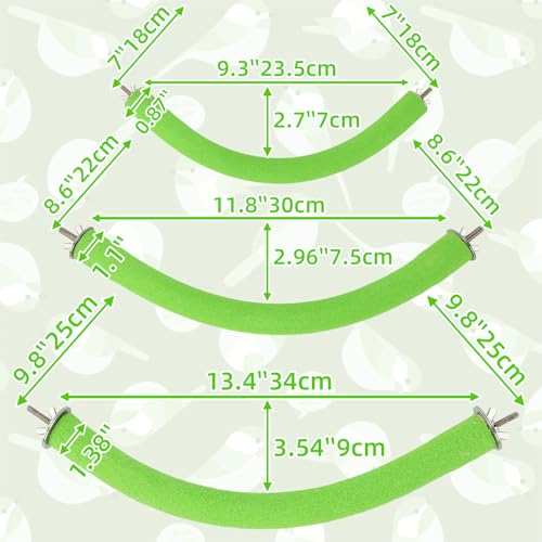 Image of Rypet Parrot Perch Stand Toy Used for Cage Corner for Paw Grinding Clean Stick Exercise, Rough-Surfaced Quartz Bird Perch Standing Cage Accessorie for for Small Parakeets Cockatiel Conures (Green XL)