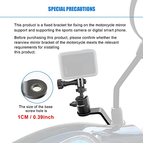 Image of Motorcycle Sports Camera Holder Mount for Gopro Hero 13 12 11 10 9 8 DJI Osmo Insta360 AKASO and Other Action Camera