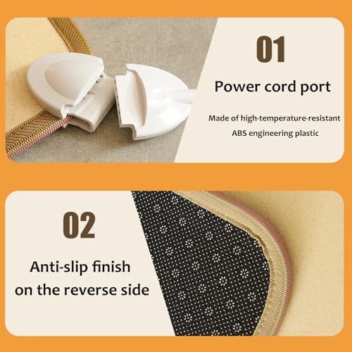 Large Heated Floor Mat, Graphene Electric Heating Carpet with Adjustable Temperature & Timer, Cozy Indoor Rug for Living Room, 180x200cm (70.8x78.7 inches)