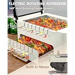 Indoor BBQ Kabob Skewers Grill,Smokeless Auto 360° Rotating Electric Barbecue Skewers Rotisserie,3 In 1 Indoor Electric Tabletop Grill with Removable Lid,Dual Zone Cooking - Image 5