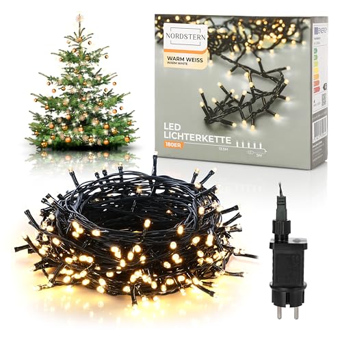 Nordstern LED Lichterkette Warmweiß 180 LEDs - Weihnachts Beleuchtung...