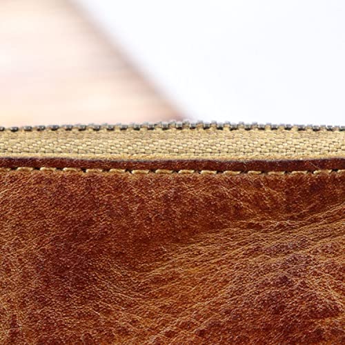 Leather Coin Purse, Wallet Mini Pocket Wallet Zipper Coin Organizer Change Holder Leather Zipper Storage Bag for Men and Women (Dark coffee)4