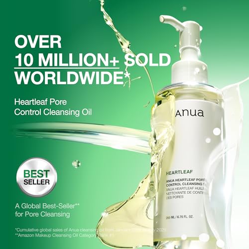 Image of Anua Heartleaf Pore Control Cleansing Oil, Pore Cleanser, Sebum Care, Gentle Melting Oil Cleanser for Face, Safe For All Skin Type, Daily Hydrating Makeup Remover, Korean Skin Care (6.76fl.oz)