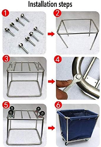 Commercial Laundry Cart with Removable Bags Rolling Laundry Trolley with Basket Heavy-Duty Cleaning Cart for Efficient Nization and Mobility
