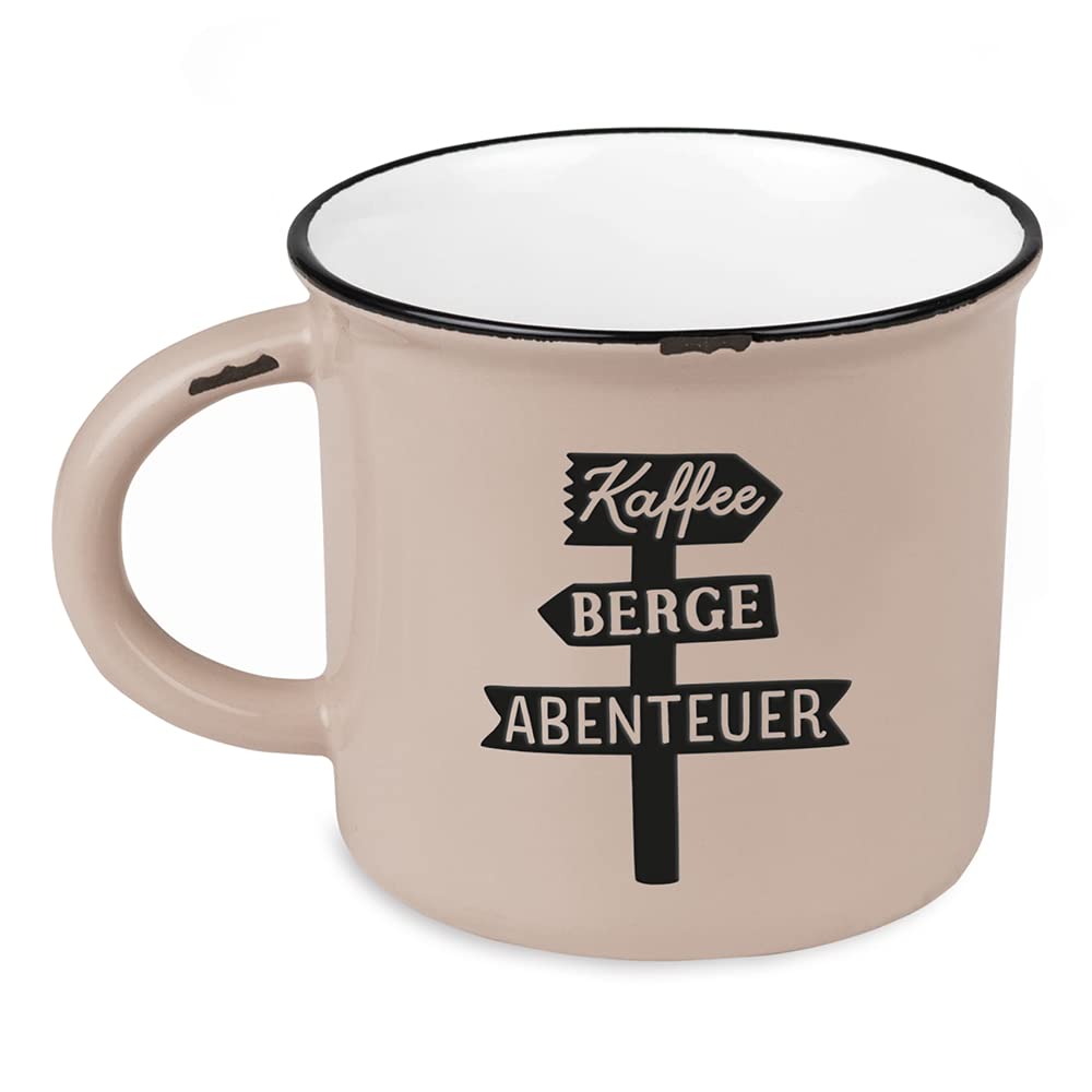 Grafik-Werkstatt Vintage Coffee Mug, Ceramic Mug for Gifting, Alpine, 400 ml, Coffee, Mountains, Adventure