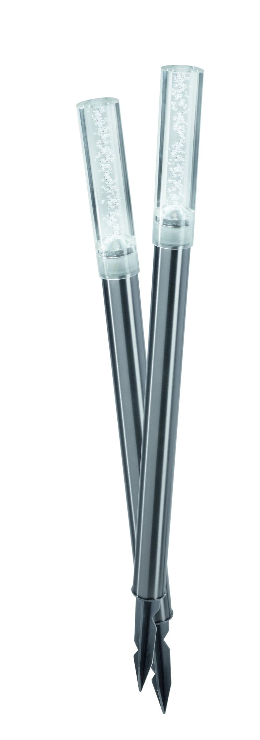 Esotec Leuchtstab Twin – 2er Set LED-Solarleuchte mit Acrylblock & Luftblasen
